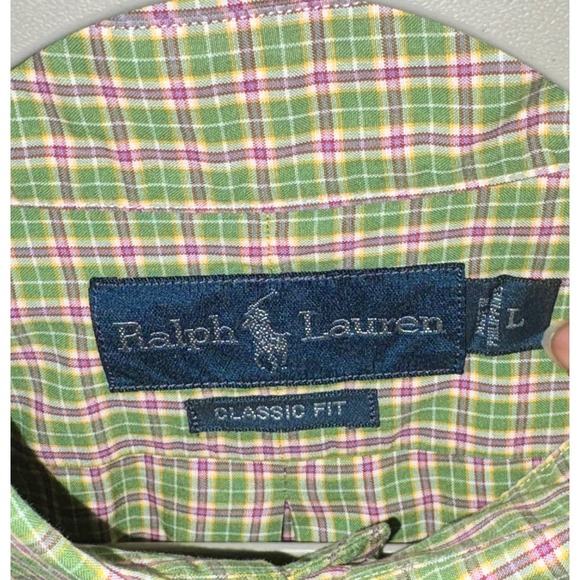 Ralph Lauren Men's Classic Fit Plaid Long Sleeve Button Down Shirt L - Picture 4 of 7